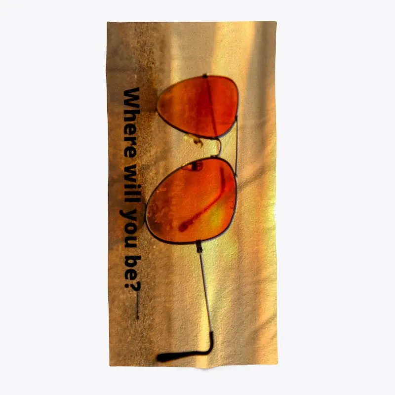 Sunset print beach towel